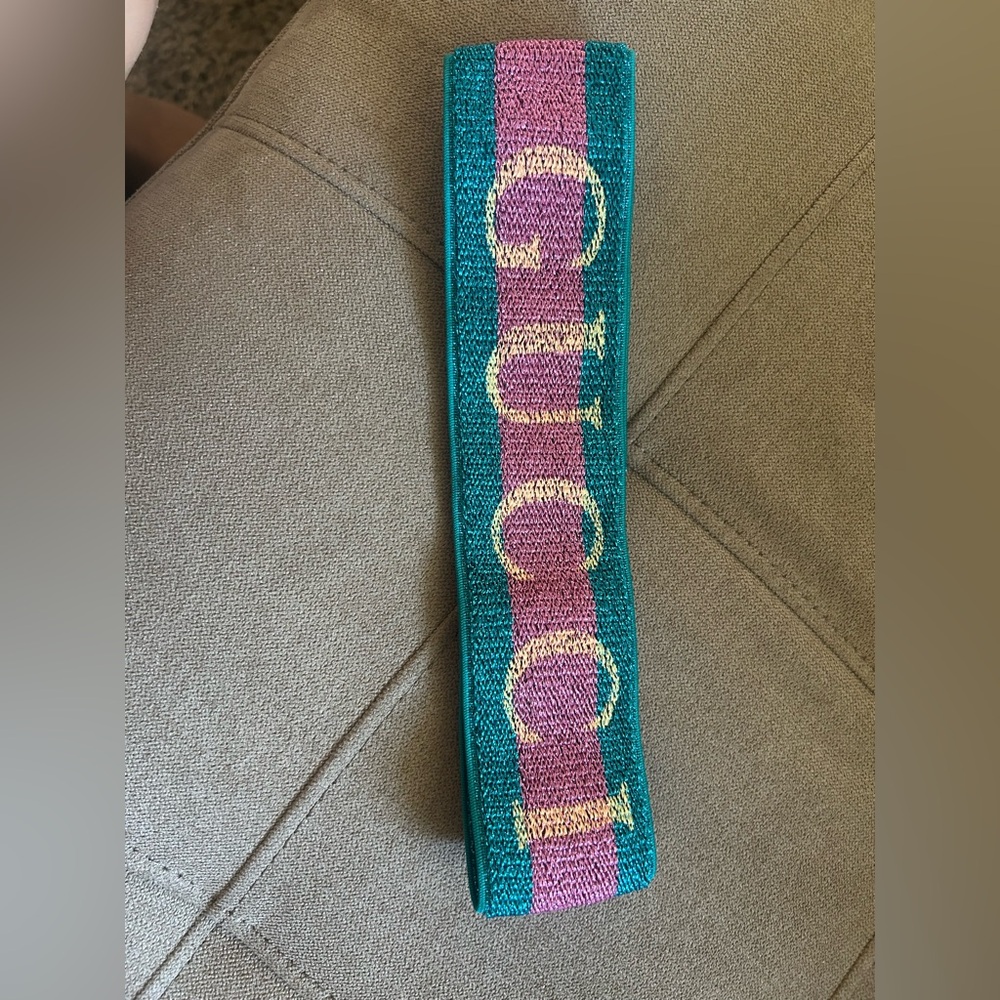Gucci Teal and Pink Headband | Authentic